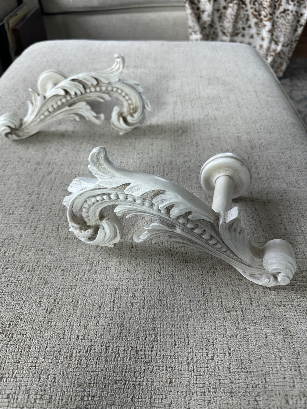 Vintage HPI 2000 Ornate Shabby Chic Wall Hook - Drapery Tie Back Scroll Design